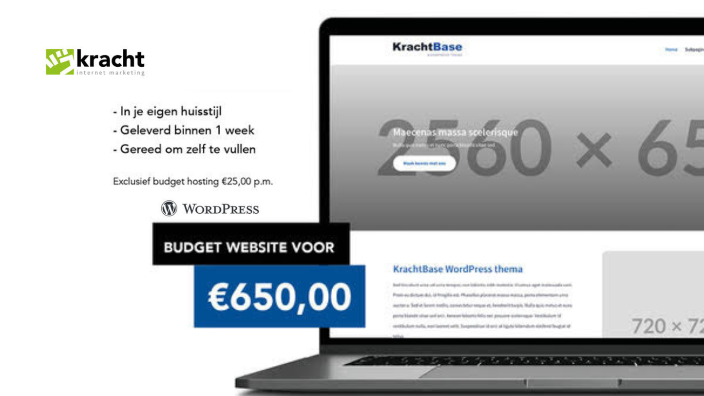WORDPRESS BUDGET WEBSITE VOOR €650 – SNEL, PROFESSIONEEL EN IN JOUW HUISSTIJL